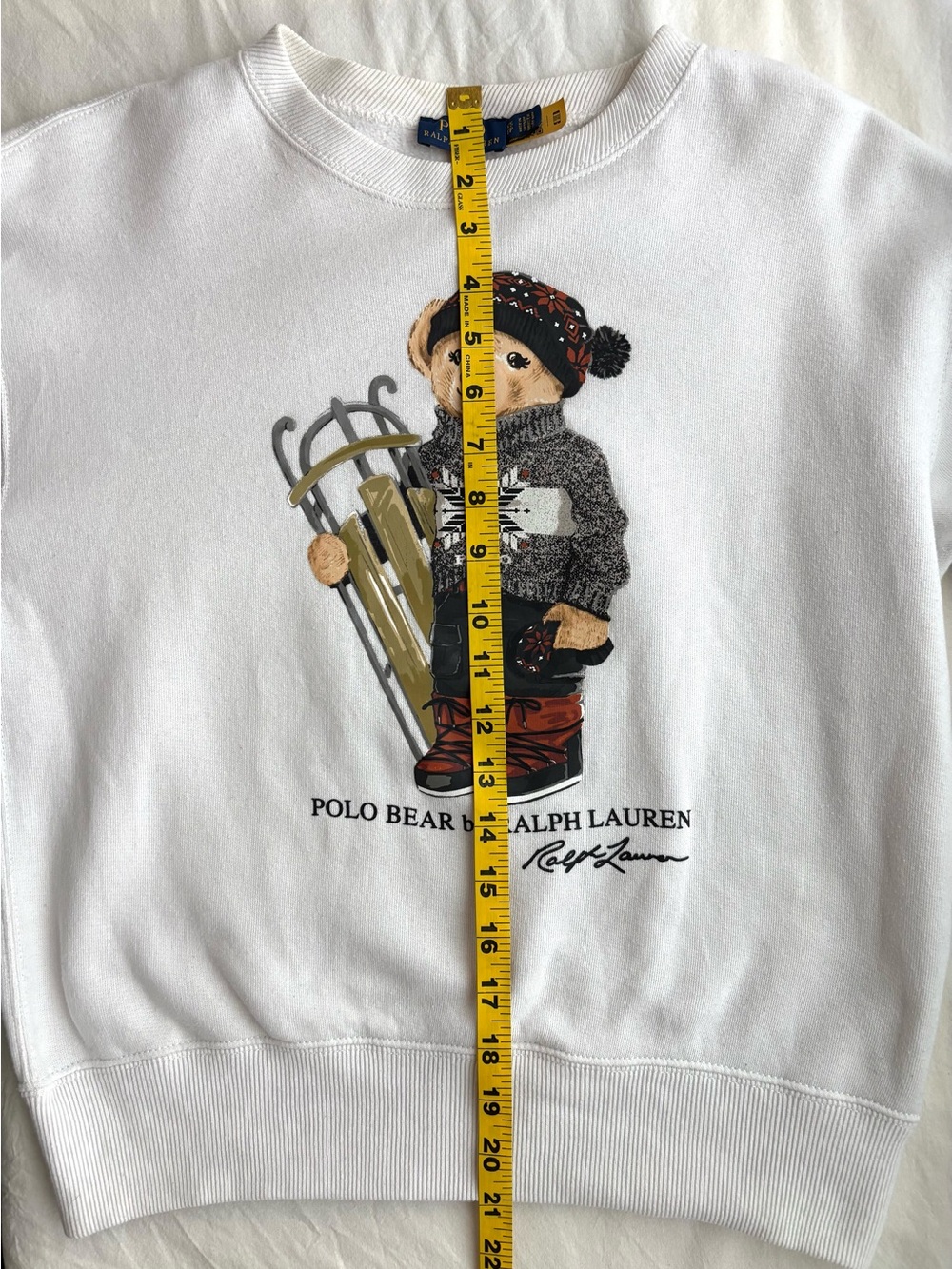 Polo Ralph Lauren Sled Polo Bear Sweatshirt White Size Medium - Picture 10 of 10